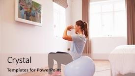  Presentation with doctor helps to get out of bed an elderly woman - Colorful PPT layouts enhanced with working out to fitness dvd backdrop and a lemonade colored foreground