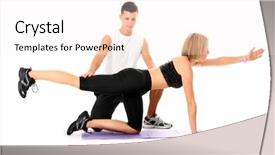  Presentation with doctor helps to get out of bed an elderly woman - Amazing PPT layouts having working out with her personal backdrop and a white colored foreground