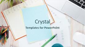  Presentation with flower office desk table - PPT layouts with coffee cup and flower top background and a cool aqua colored foreground