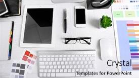  Presentation with place de henné dans la médecine traditionnelle - Beautiful slide set featuring working place of designer close backdrop and a  colored foreground