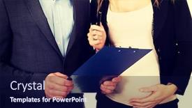  Presentation with pregnant woman - Slide set featuring working-pregnant-woman-signing-contract background and a navy blue colored foreground