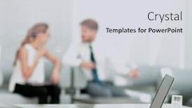  Presentation with process - Amazing slide set having working process in a modern office backdrop and a light gray colored foreground