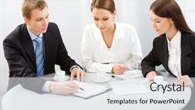  Presentation with process - Cool new presentation design with working process in the office backdrop and a  colored foreground