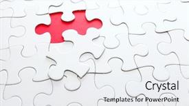  Presentation with falling jigsaw piecs - Colorful presentation theme enhanced with working relationships - missing jigsaw piece in red backdrop and a white colored foreground