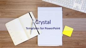  Presentation with sticky notes - Amazing PPT theme having working schedule - background image wit assorted items backdrop and a sky blue colored foreground