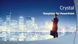  Presentation with late - Slide set consisting of working-till-late-night-mixed background and a ocean colored foreground