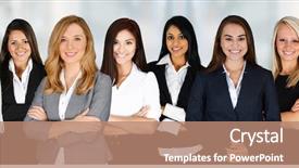  Presentation with team working together - Slide set consisting of working together as a team background and a coral colored foreground