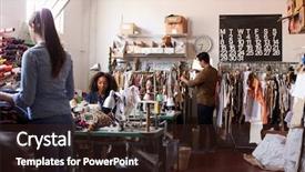  Presentation with team working together - Audience pleasing presentation consisting of working together in clothes design backdrop and a wine colored foreground