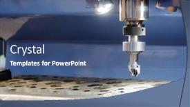  Presentation with lathe - Colorful PPT theme enhanced with working-tool-of-lathe backdrop and a ocean colored foreground