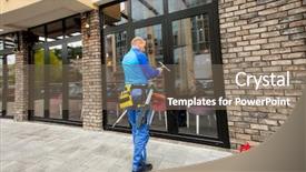  Presentation with wash - Cool new slide set with working wash glass on building backdrop and a violet colored foreground