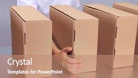  Presentation with conveyor belt - Audience pleasing presentation consisting of working with boxes at conveyor backdrop and a coral colored foreground