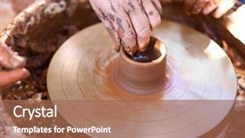  Presentation with pottery - PPT layouts with working with clay on pottery background and a  colored foreground