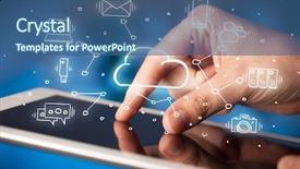  Presentation with cloud technology - Slide set consisting of working with cloud technology system background and a ocean colored foreground