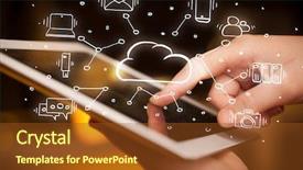  Presentation with cloud technology - Presentation design consisting of working with cloud technology system background and a tawny brown colored foreground