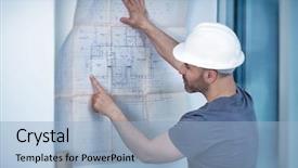  Presentation with home documents - Amazing theme having working with documents on construction backdrop and a light blue colored foreground