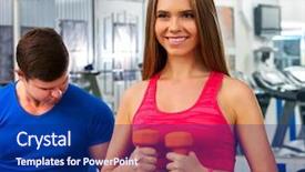  Presentation with believe - Slide deck having working with dumbbells his body background and a navy blue colored foreground