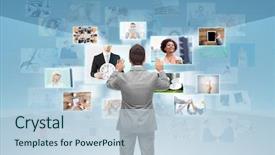  Presentation with business communication - Beautiful theme featuring working with images on virtual backdrop and a lemonade colored foreground