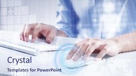  Presentation with virtual keyboard - PPT theme with working with keyboard and mouse background and a  colored foreground