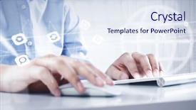  Presentation with virtual keyboard - Theme having working with keyboard and mouse background and a sky blue colored foreground