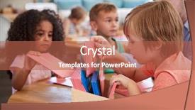  Presentation with montessori - Theme featuring working with letters in montessori background and a red colored foreground