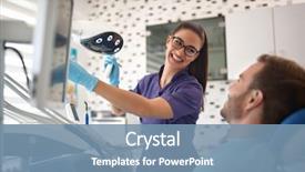  Presentation with work in clinic dental surgery - Beautiful slides featuring working with patient in dental backdrop and a seafoam green colored foreground