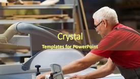  Presentation with furniture industry - PPT layouts having working with sliding panel saw background and a tawny brown colored foreground