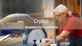  Presentation with furniture industry - Colorful presentation theme enhanced with working with sliding panel saw backdrop and a coral colored foreground