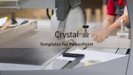  Presentation with furniture industry - Slide set with working with sliding panel saw background and a mint green colored foreground