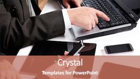  Presentation with people - Theme consisting of working with tablet computer technology background and a  colored foreground