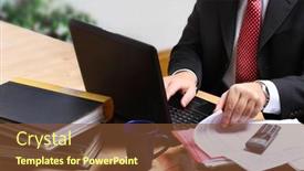  Presentation with laptop - Theme featuring working-with-the-laptop background and a tawny brown colored foreground