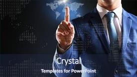  Presentation with 3d virtual world - Audience pleasing slides consisting of working with virtual touchscreen world backdrop and a navy blue colored foreground