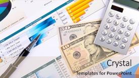  Presentation with workplace - Presentation theme featuring worklace life balance - graphs charts business table background and a lemonade colored foreground