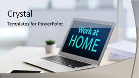  Presentation with balance life - Slide set having worklace life balance - modern laptop with smartphone background and a light blue colored foreground