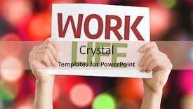  Presentation with quality of life at work - Colorful slides enhanced with job performance job satisfaction - work life card with colorful backdrop and a coral colored foreground