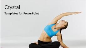  Presentation with work the word in your life - PPT theme with worklife balance women - brunette fitness model preparing background and a white colored foreground