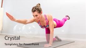  Presentation with sportswear - Slide set with worklife balance women - young woman wearing sportswear clothes background and a soft green colored foreground