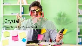  Presentation with help desk - Amazing presentation having workload balance - young help desk operator working backdrop and a mint green colored foreground