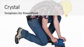  Presentation with electric - Beautiful PPT layouts featuring workman-using-an-electric-sander backdrop and a white colored foreground