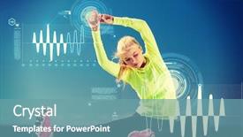  Presentation with woman sport - Slide deck consisting of cardio workout - sport and lifestyle concept background and a teal colored foreground