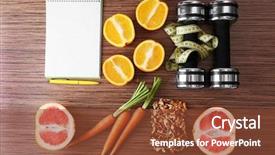  Presentation with food for health - Beautiful slides featuring workout and fitness dieting fitness backdrop and a tawny brown colored foreground