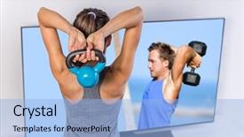  Presentation with smart home - Presentation theme consisting of workout videos online on smart background and a light blue colored foreground