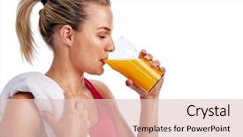  Presentation with real woman hair texture human - Audience pleasing slides consisting of workout with towel and orange backdrop and a lemonade colored foreground