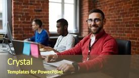  Presentation with workplace racism - Presentation featuring workplace and preparing new project background and a violet colored foreground