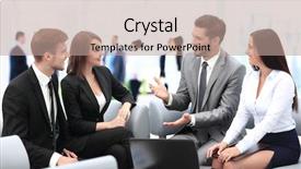  Presentation with business communication - Amazing slide set having workplace communication - business team discussing together plans backdrop and a coral colored foreground