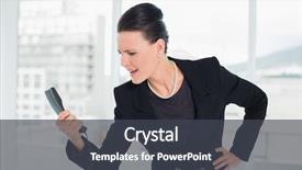  Presentation with simple and elegant - Presentation with workplace communication - elegant young businesswoman shouting background and a dark gray colored foreground