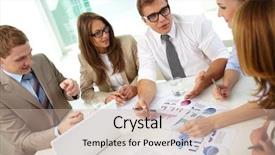  Presentation with new ideas - PPT layouts consisting of workplace communication - image of confident partners sharing background and a  colored foreground