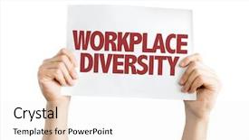  Presentation with workplace diversity - Colorful PPT layouts enhanced with workplace diversity card isolated backdrop and a sky blue colored foreground