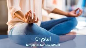  Presentation with executive business negotiation skills - Slide deck with workplace flexibility - business executive performing yoga background and a ocean colored foreground