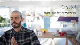  Presentation with executive - PPT theme having workplace flexibility - male executive doing yoga background and a white colored foreground