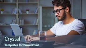  Presentation with office ergonomics man worker exercising - Amazing theme having workplace flexibility - young man staying late backdrop and a  colored foreground